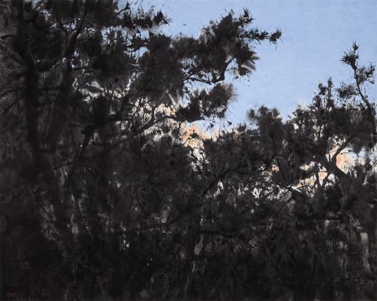 徐加存XU JIACUN，2014的树林之一2014 Trees NO.2，纸本水墨ink on paper，146cm×180cm，2014