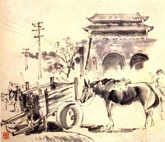 中国画《南京街头》（1956年）