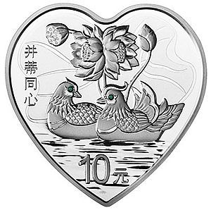 31.104（1盎司）心形精制银质纪念币背面图案