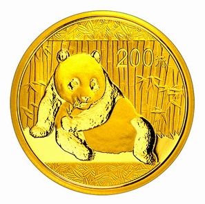 2015熊猫二分之一盎司金币背面