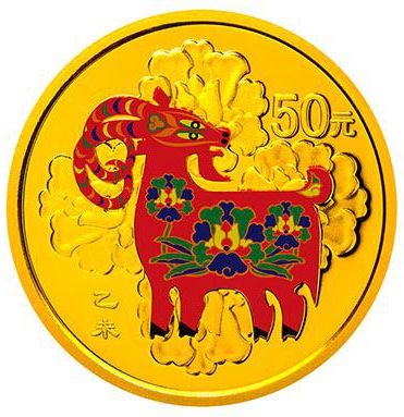 3.110克(1/10盎司)圆形精制金质彩色纪念币背面图案