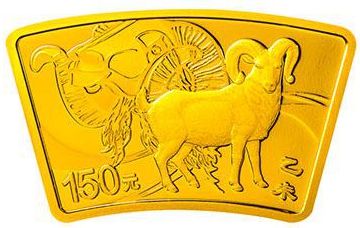 10.368克(1/3盎司)扇形精制金质纪念币背面图案