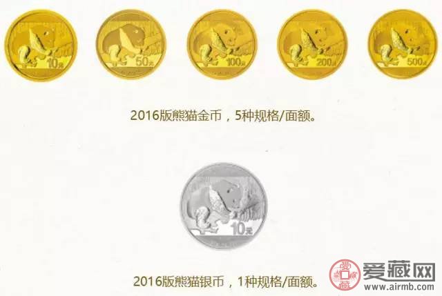 2016版熊猫金银币