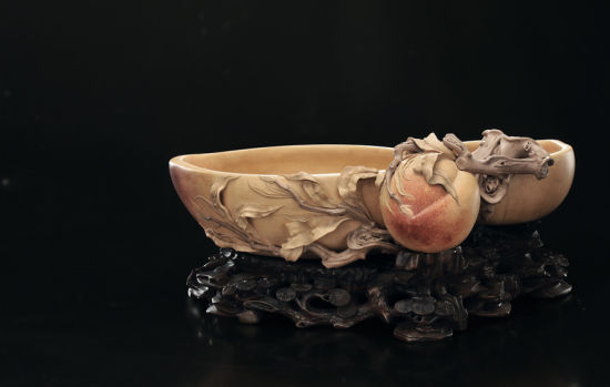 清康雍 紫砂大三桃洗 41.5 cm long