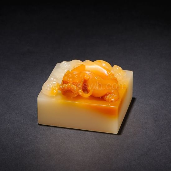 陈为新作汶洋石螭虎钮章 第20届海峡艺交会作品