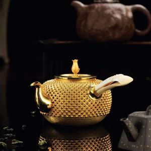 象牙侧把霰形纯金急须 福建东南2013春拍