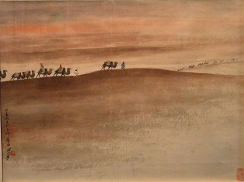 关山月1943年作《塞外驼铃》