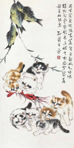 孫菊生 貓魚圖 落槌价1000元
