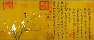  波士顿美术馆藏宋徽宗赵佶《五色鹦鹉图》