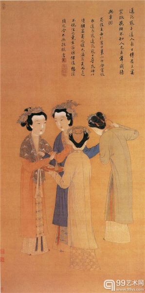 绢本，设色，纵124.7厘米，横53.6厘米，北京故宫博物院藏