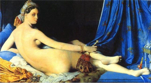 油画，人体， 纵91厘米， 横162厘米 ，作于1814年，藏于巴黎卢浮宫