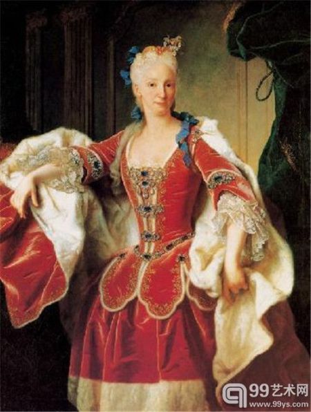 伊莎贝拉 法尔内塞皇后 法国 朗克 布上油画 纵144×横115厘米 马德里普拉多博物馆藏