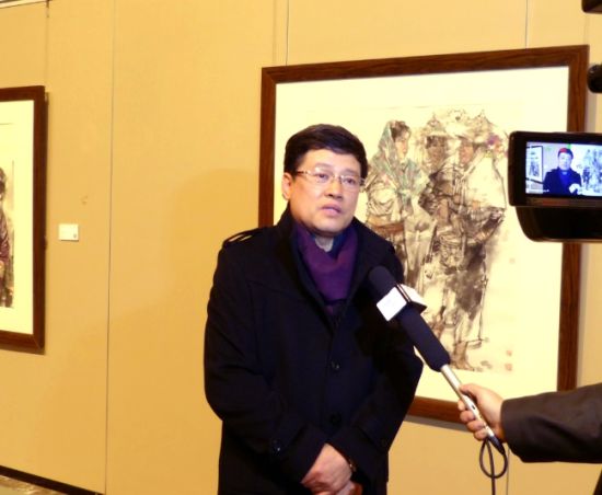 中国美协理事邹立颖接受央视书画频道采访