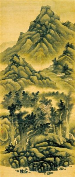 《溪山烟树图》，作者龚贤。龚贤是明末清初著名画家，金陵八大家之一。