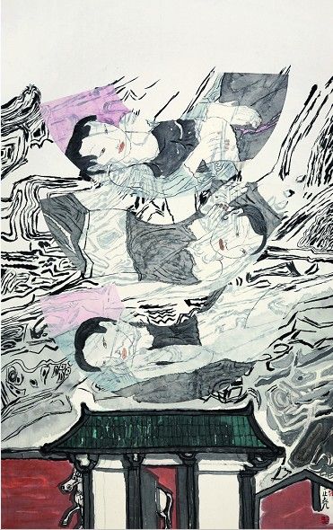 汉时边关 纸本彩墨   145cm×90cm  2007年