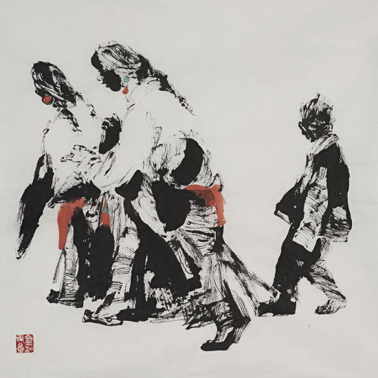 归来 纸本焦墨 67×67cm 2012年