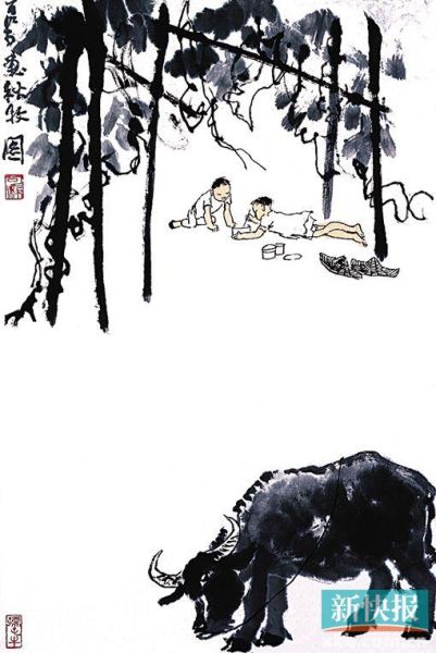 李可染 秋牧图 46cm×70cm 1960年作于广东温泉宾馆