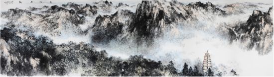 陈昔未《嵩山奇观》1000cm×300cm
