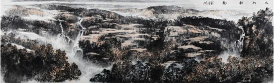 陈昔未《太行秋韵》1000cm×300cm