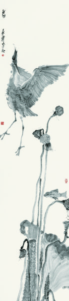 周京新 羽花蝶之九 240cmx52cm 2014