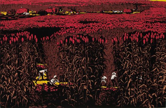 晁楣《北方九月》42cm×62cm 版画