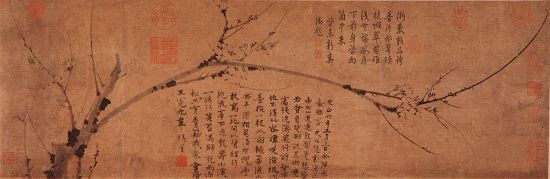 苏州博物馆藏王蒙《竹石图轴》（高77.2厘米，宽27厘米）