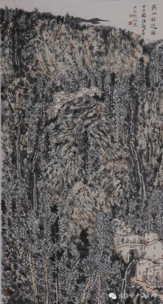 赵卫 《燕山秋游图》 180cm×92cm 2014年作