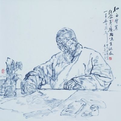 黄宾虹先生（国画） 125×124厘米 2014年