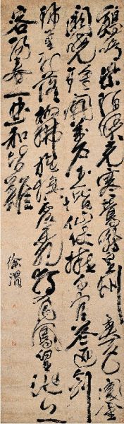 明·徐渭作 草书七律诗轴