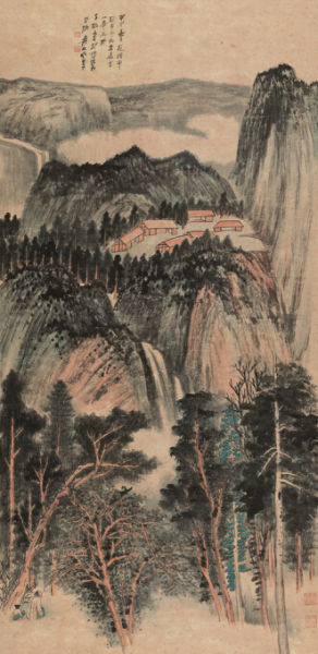 张大千(1899-1983) 携琴访友