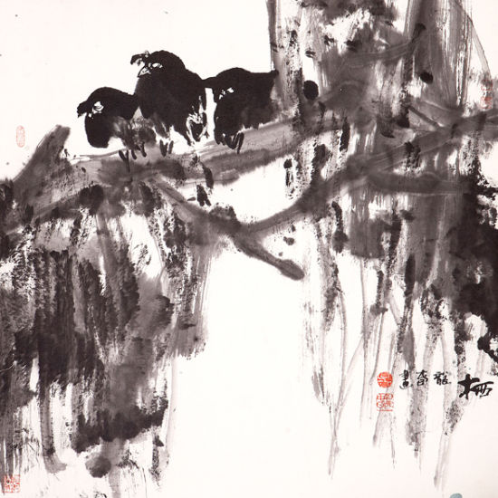 栖 68x68cm 1999年 吴龙春