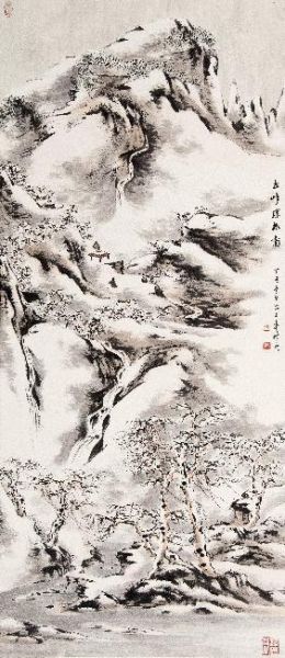 山水题材《玉峰琼树图》(藏品编号：144319003)