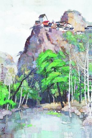 藏家苏敏罗在翰海拍卖所购一幅吴冠中的油画《池塘》