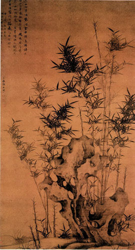 《幽篁秀石图》轴 纵184厘米 横102厘米 北京故宫博物院藏