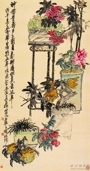 2013西泠秋拍 吴昌硕 岁朝清供图 成交价1610万元