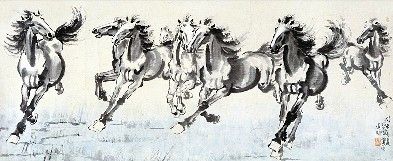 徐悲鸿《八骏图》