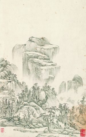 上海博物馆藏王翚《小中现大图册》（二十一开）之第十四开