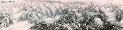 雄关冬雪（国画） 200×800厘米 金连经、高北峰、傅家宝、陈克永合作 傅家宝题