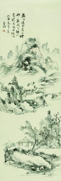 草亭独坐图（国画） 129×43.5厘米 黄宾虹