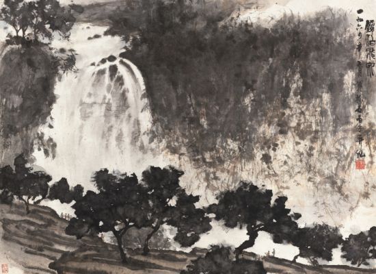 傅抱石(1904-1965) 镜泊飞泉