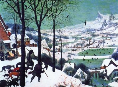 雪中猎人 117×162厘米 1565年  彼得·勃鲁盖尔