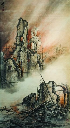 高剑父《东战场的烈焰》