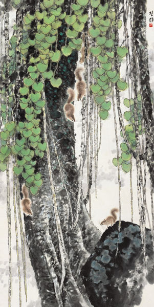 方楚雄 《翠叶松鼠》 成交价32.2万元