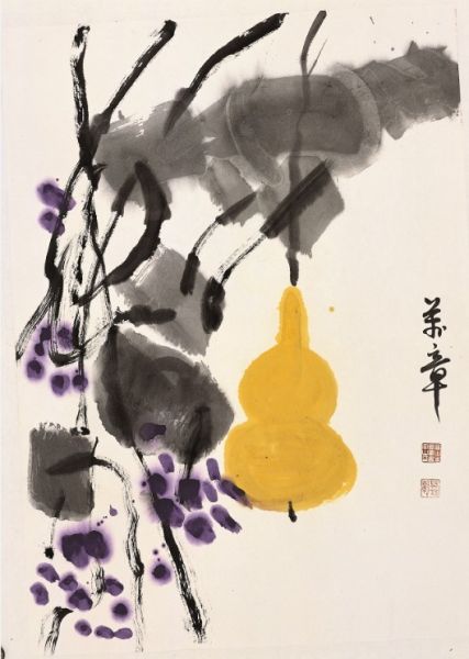 朱万章《夏景图》，纸本设色，69×50厘米，2012年