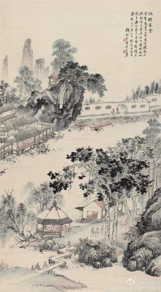 钱松嵒《池馆高会图》160万落槌