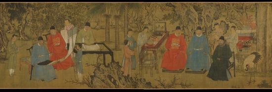 明·谢环《杏园雅集图》（大都会本局部）