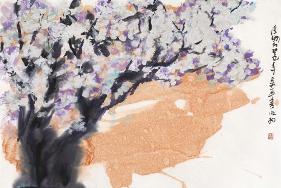 《中国古代樱花树》 46cm×68cm