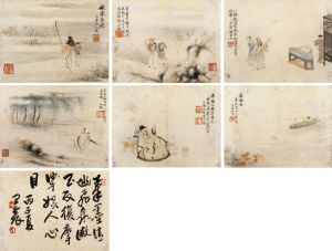 清·改琦绘画作品：人物册页 嘉庆己卯1819年作