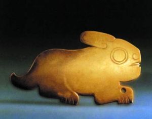 《玉兔》雕件，出土于商代晚期