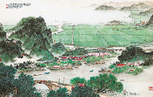 《今日江南分外娇》 钱松喦 作